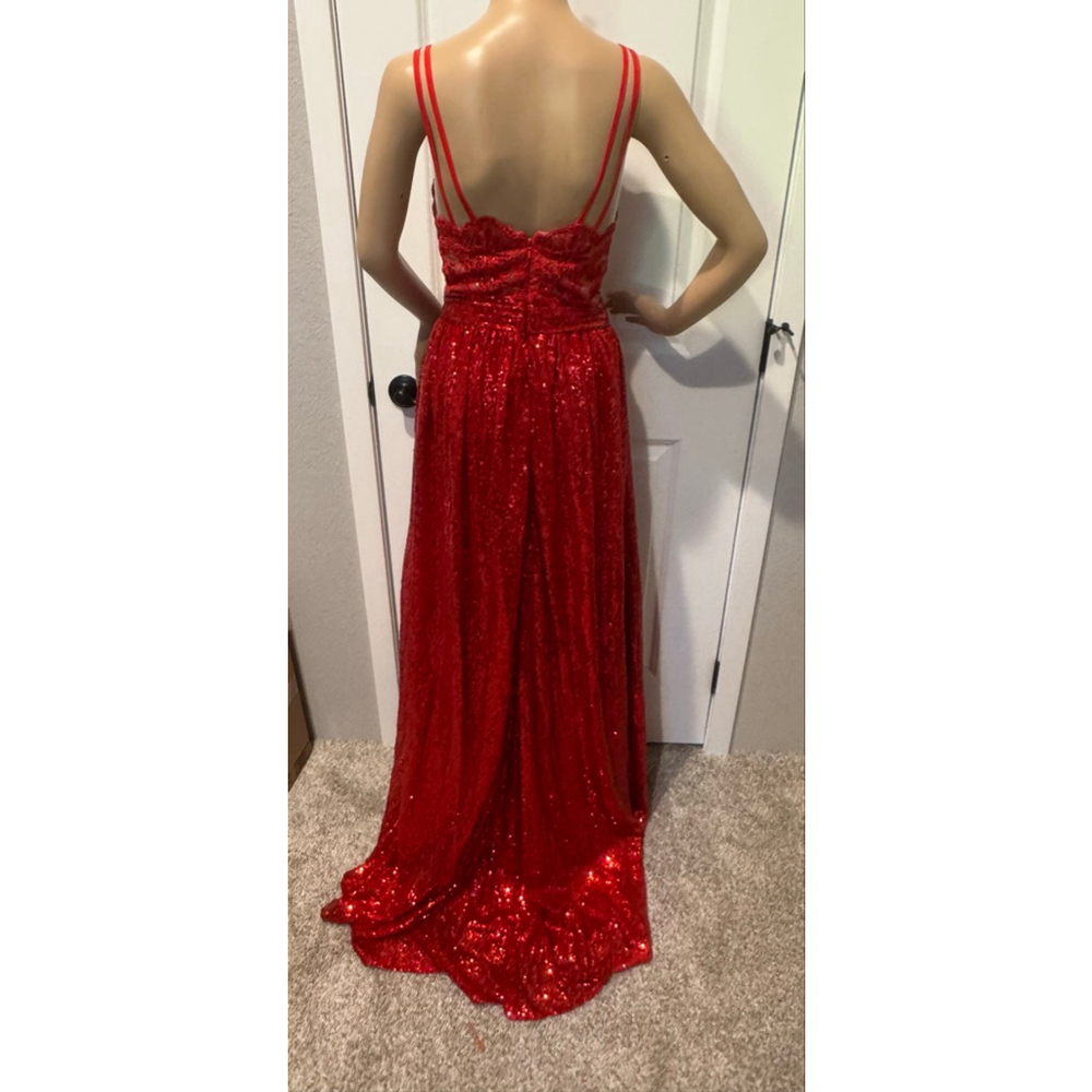 Women's JJ'S HOUSE Red Sequin Prom Dress size M - Picture 2 of 9